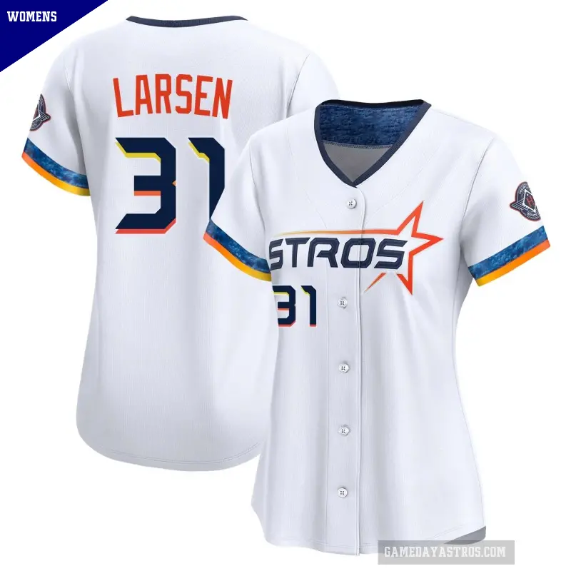 Women's No.31 Don Larsen Houston Astros White Limited 2025 City Connect Jersey