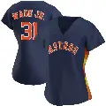 Women's No.31 LaMonte Wade Jr. Houston Astros Navy Authentic Alternate Jersey