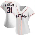 Women's No.31 LaMonte Wade Jr. Houston Astros White Authentic Home Jersey