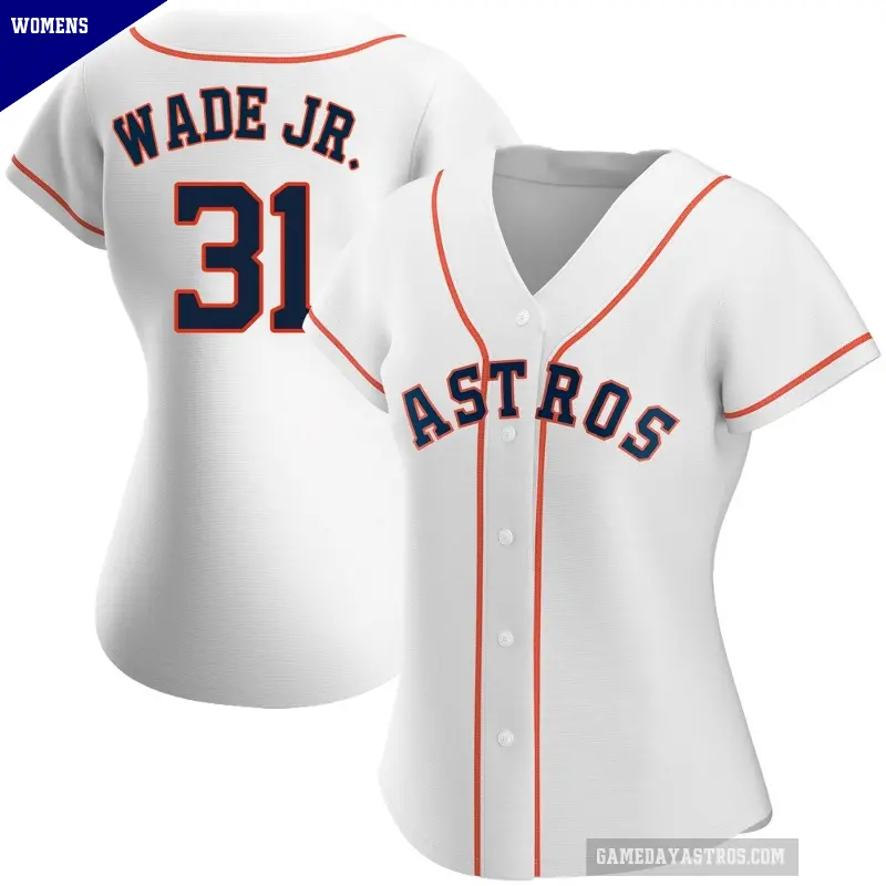 Women's No.31 LaMonte Wade Jr. Houston Astros White Authentic Home Jersey