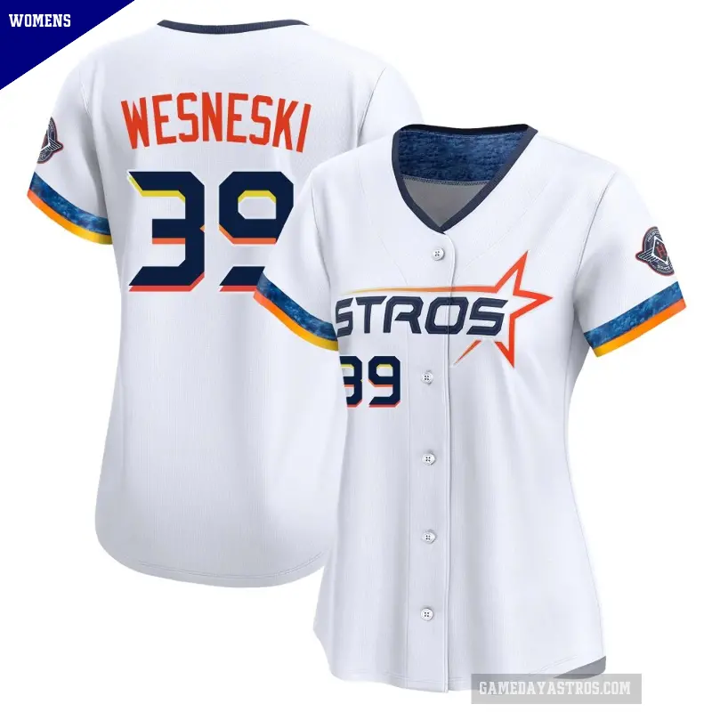 Women's No.39 Hayden Wesneski Houston Astros White Limited 2025 City Connect Jersey