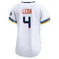 Women's No.4 Pedro Leon Houston Astros White Limited 2025 City Connect Jersey