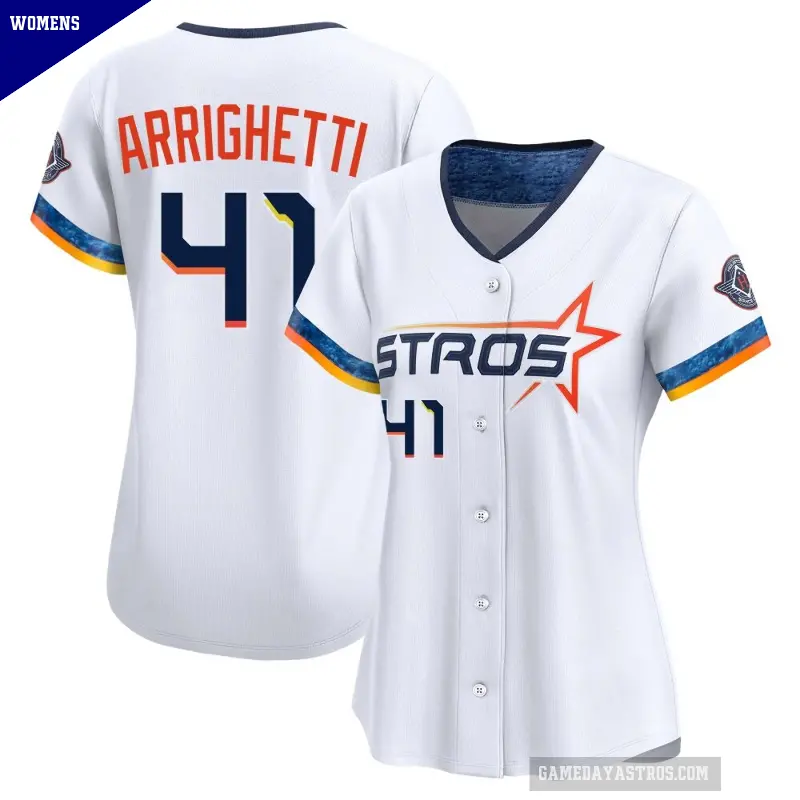 Women's No.41 Spencer Arrighetti Houston Astros White Limited 2025 City Connect Jersey