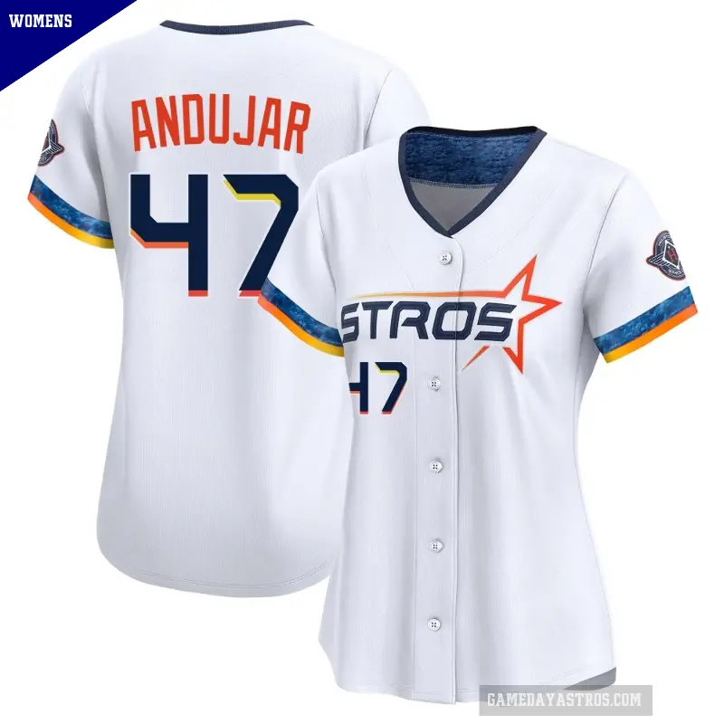 Women's No.47 Joaquin Andujar Houston Astros White Limited 2025 City Connect Jersey