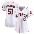 Women's No.51 Randy Johnson Houston Astros White Limited Home Jersey