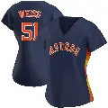 Women's No.51 Ryan Weiss Houston Astros Navy Authentic Alternate Jersey