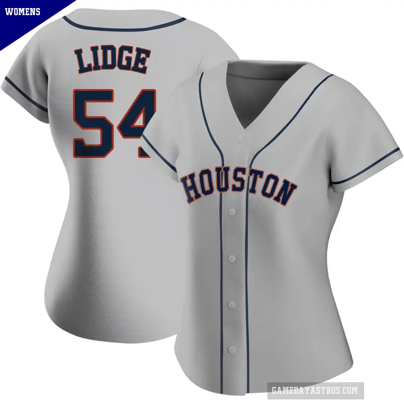 Women's No.54 Brad Lidge Houston Astros Gray Replica Road 2020 Jersey