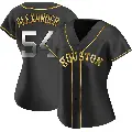 Women's No.54 Jason Alexander Houston Astros Gold Replica Black en Alternate Jersey