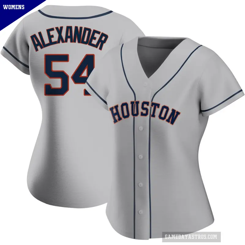Women's No.54 Jason Alexander Houston Astros Gray Replica Road 2020 Jersey
