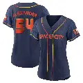 Women's No.54 Jason Alexander Houston Astros Navy Authentic 2022 City Connect Jersey