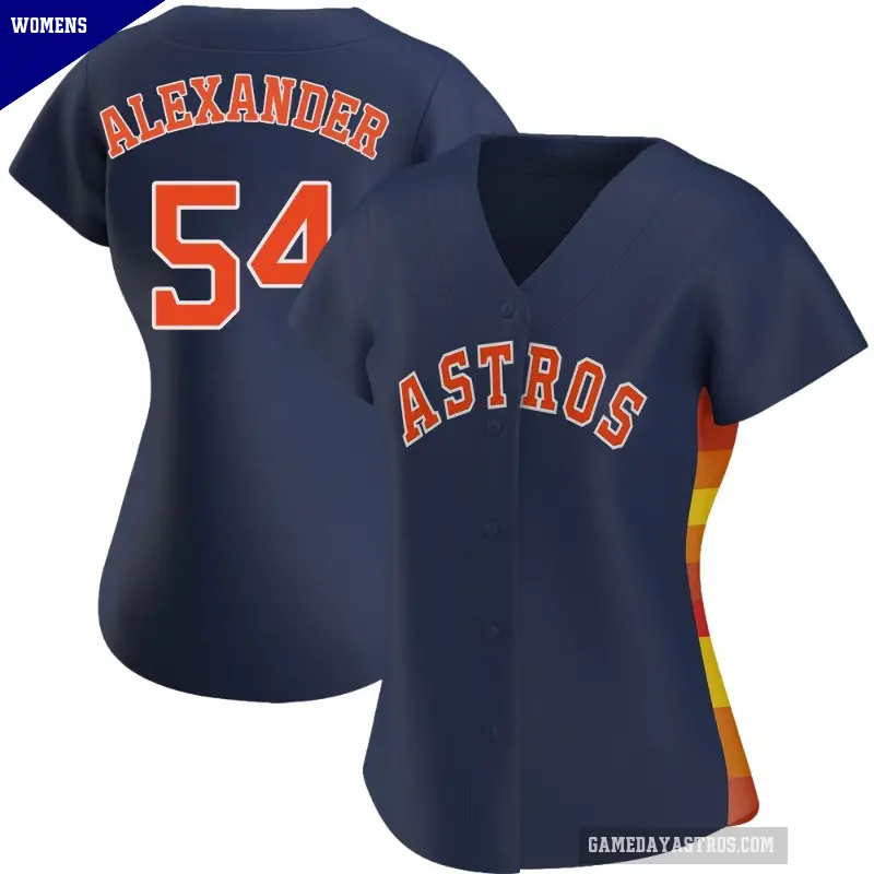 Women's No.54 Jason Alexander Houston Astros Navy Replica Alternate Jersey