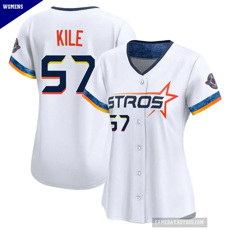 Women's No.57 Darryl Kile Houston Astros White Limited 2025 City Connect Jersey