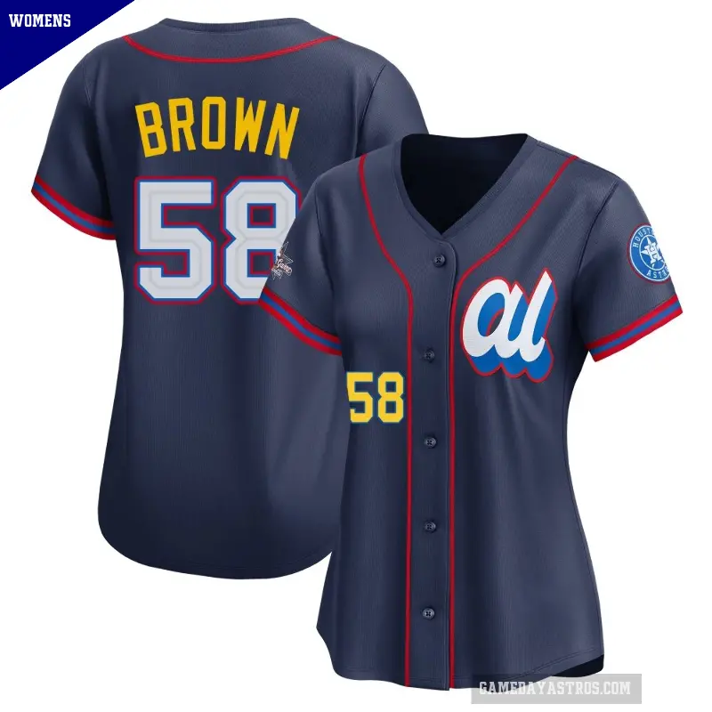 Women's No.58 Hunter Brown Houston Astros Navy Limited American League 2025 All-Star Edition Jersey