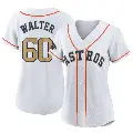 Women's No.60 Brandon Walter Houston Astros Gold Replica White 2023 Collection Jersey