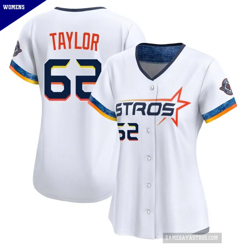 Women's No.62 Blake Taylor Houston Astros White Limited 2025 City Connect Jersey