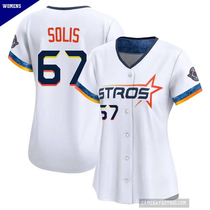 Women's No.67 Jairo Solis Houston Astros White Limited 2025 City Connect Jersey