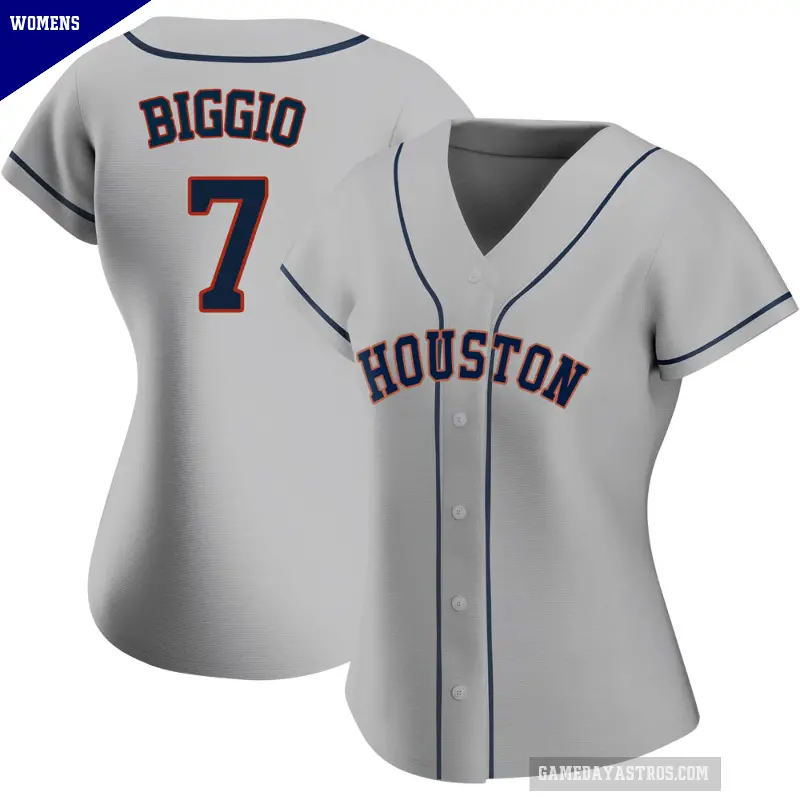 Women's No.7 Craig Biggio Houston Astros Gray Authentic Road 2020 Jersey