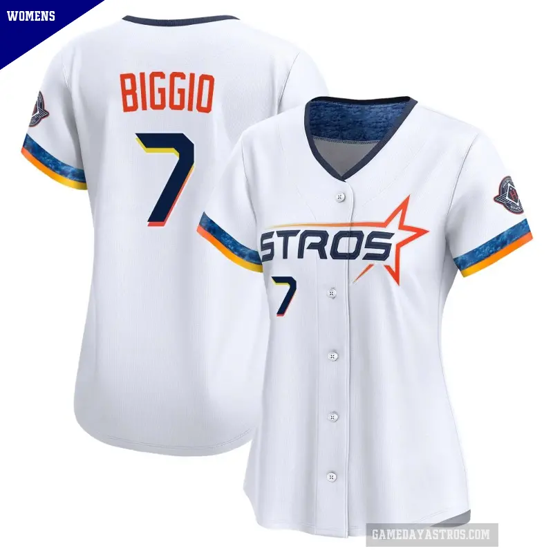 Women's No.7 Craig Biggio Houston Astros White Limited 2025 City Connect Jersey