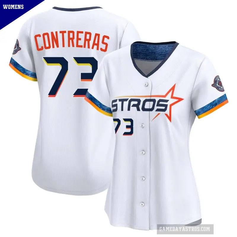 Women's No.73 Luis Contreras Houston Astros White Limited 2025 City Connect Jersey