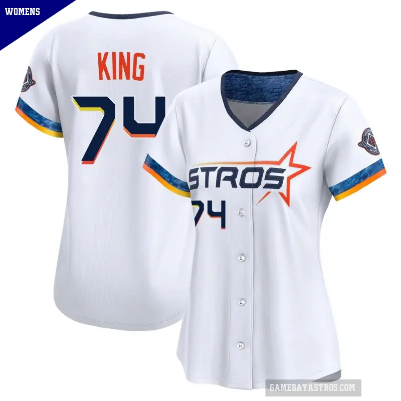 Women's No.74 Bryan King Houston Astros White Limited 2025 City Connect Jersey