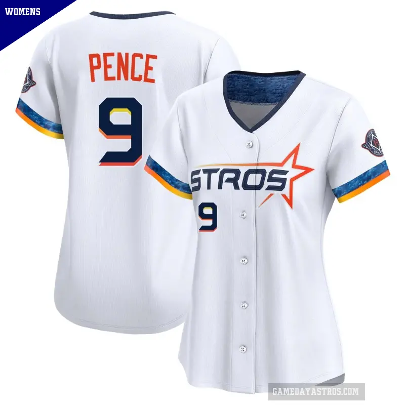 Women's No.9 Hunter Pence Houston Astros White Limited 2025 City Connect Jersey
