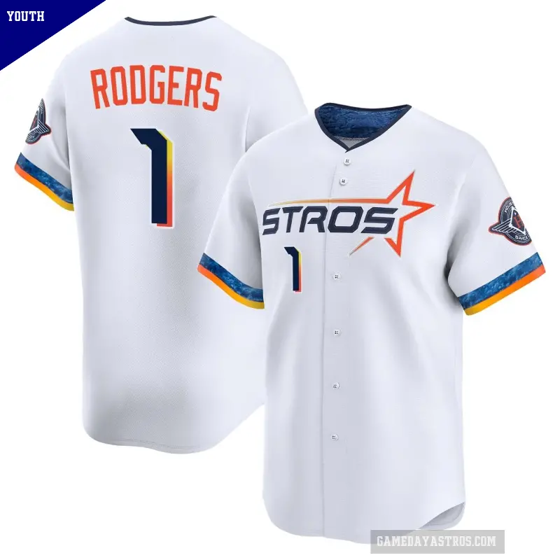 Youth No.1 Brendan Rodgers Houston Astros White Limited 2025 City Connect Jersey