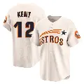 Youth No.12 Jeff Kent Houston Astros Cream Limited Throwback Cooperstown Collection Jersey