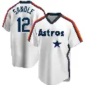 Youth No.12 Michael Sandle Houston Astros White Replica Home Cooperstown Collection Team Jersey