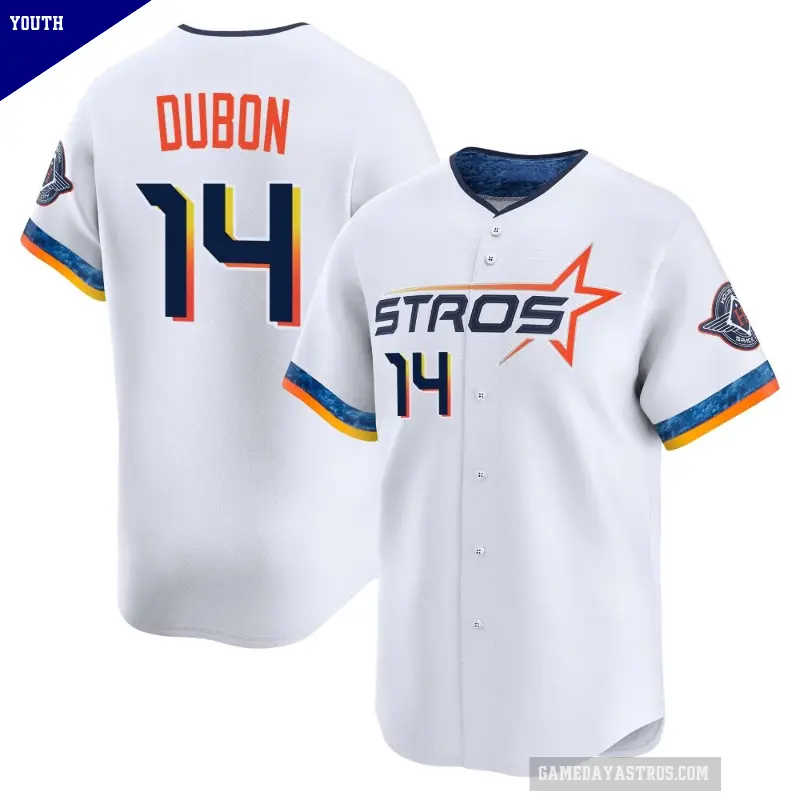 Youth No.14 Mauricio Dubon Houston Astros White Limited 2025 City Connect Jersey