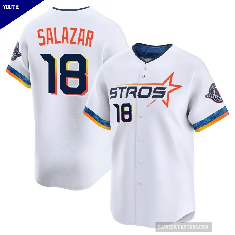 Youth No.18 Cesar Salazar Houston Astros White Limited 2025 City Connect Jersey