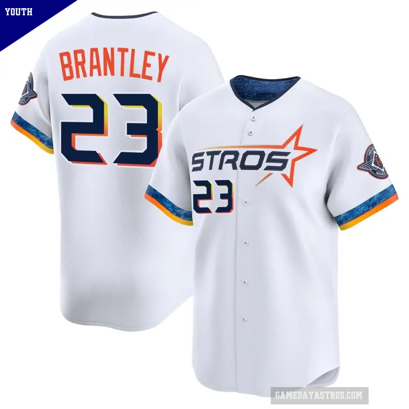Youth No.23 Michael Brantley Houston Astros White Limited 2025 City Connect Jersey