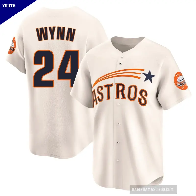Youth No.24 Jimmy Wynn Houston Astros Cream Limited Throwback Cooperstown Collection Jersey