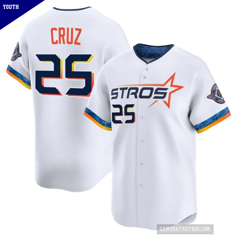 Youth No.25 Jose Cruz Jr. Houston Astros White Limited 2025 City Connect Jersey
