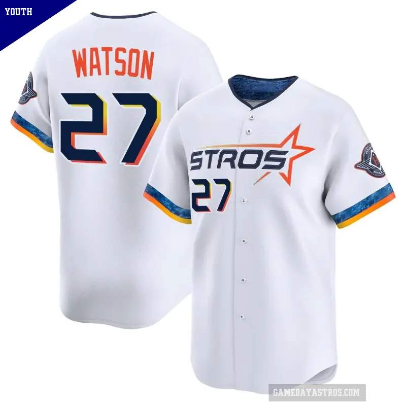 Youth No.27 Bob Watson Houston Astros White Limited 2025 City Connect Jersey