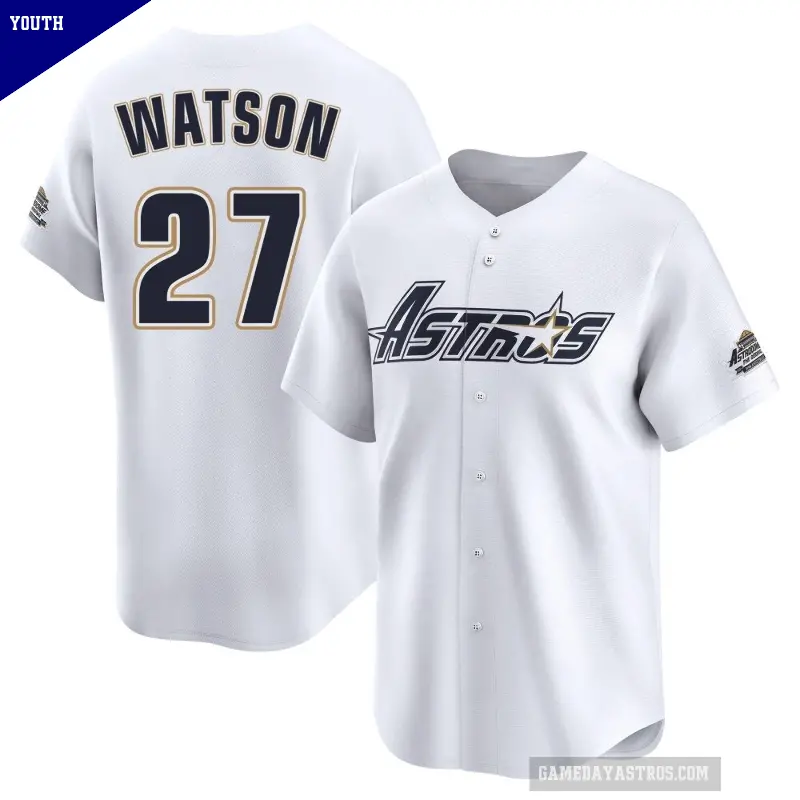 Youth No.27 Bob Watson Houston Astros White Limited Throwback Cooperstown Collection Jersey