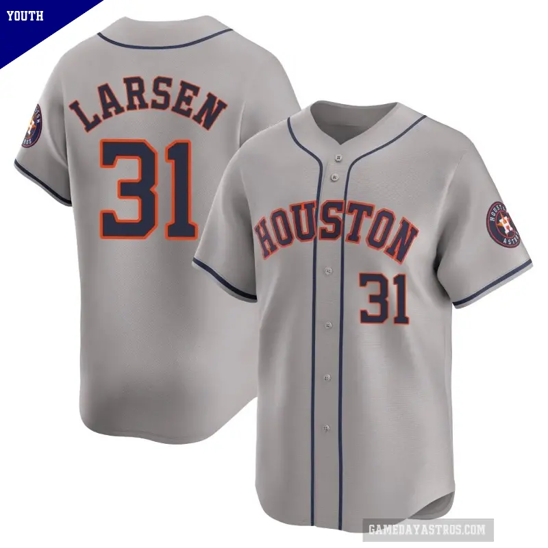 Youth No.31 Don Larsen Houston Astros Gray Limited Away Jersey