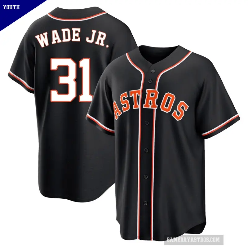 Youth No.31 LaMonte Wade Jr. Houston Astros Black Replica Fashion Out Jersey