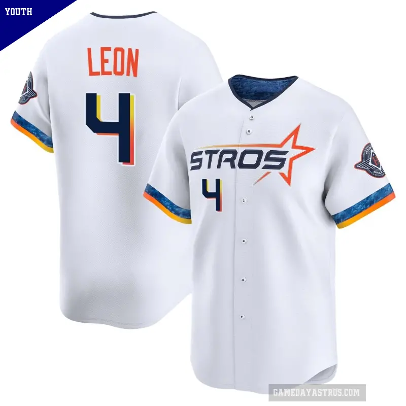 Youth No.4 Pedro Leon Houston Astros White Limited 2025 City Connect Jersey