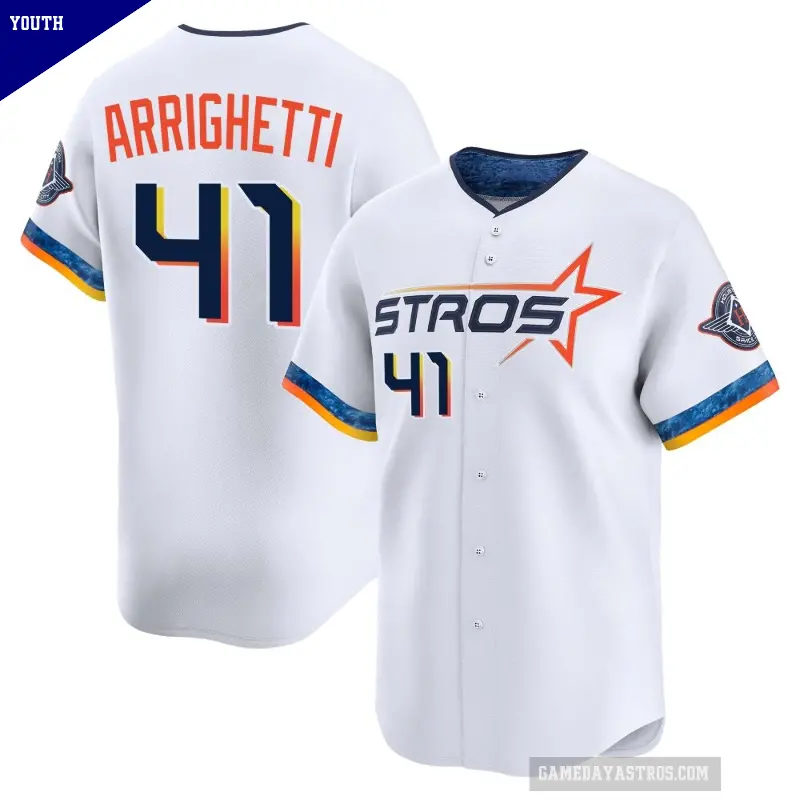 Youth No.41 Spencer Arrighetti Houston Astros White Limited 2025 City Connect Jersey