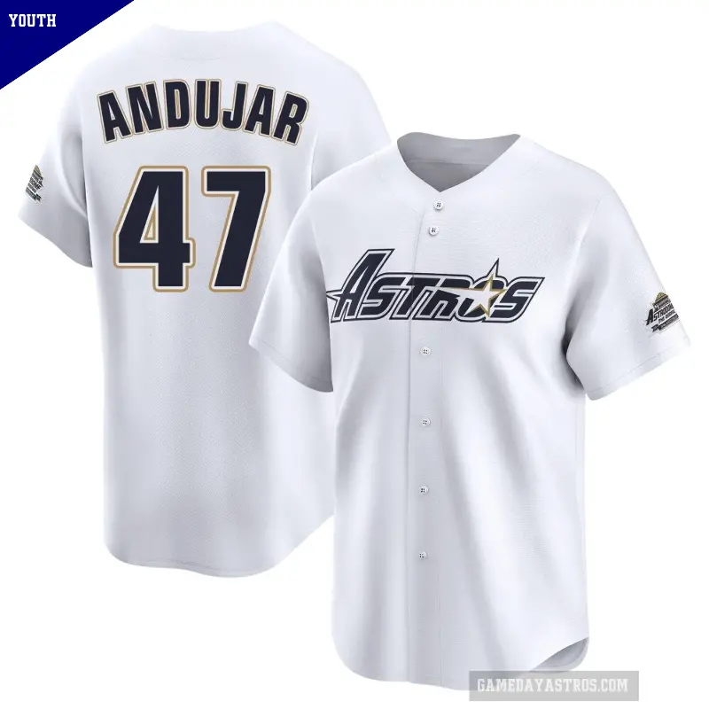 Youth No.47 Joaquin Andujar Houston Astros White Limited Throwback Cooperstown Collection Jersey