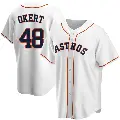 Youth No.48 Steven Okert Houston Astros White Replica Home Jersey