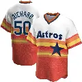 Youth No.50 J.R. Richard Houston Astros White Replica Home Cooperstown Collection Jersey