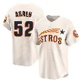 Youth No.52 Bryan Abreu Houston Astros Cream Limited Throwback Cooperstown Collection Jersey