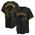 Youth No.54 Jason Alexander Houston Astros Black Replica Snake Skin City Jersey
