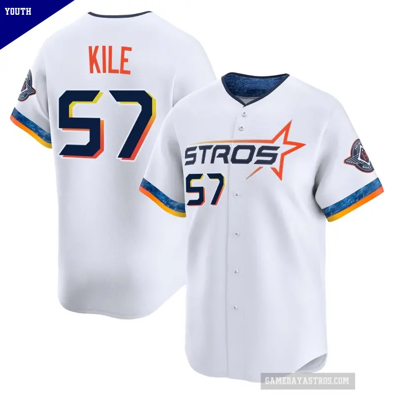 Youth No.57 Darryl Kile Houston Astros White Limited 2025 City Connect Jersey