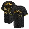 Youth No.58 Hunter Brown Houston Astros Black Replica Snake Skin City Jersey