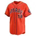 Youth No.58 Hunter Brown Houston Astros Orange Limited Alternate Jersey