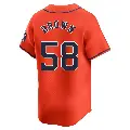 Youth No.58 Hunter Brown Houston Astros Orange Limited Alternate Jersey