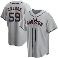 Youth No.59 Framber Valdez Houston Astros Gray Replica Road Jersey