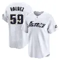 Youth No.59 Framber Valdez Houston Astros White Limited Throwback Cooperstown Collection Jersey